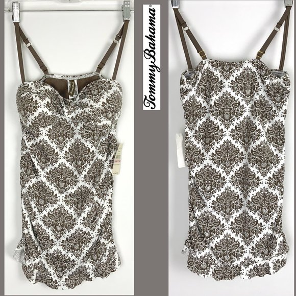 Tommy Bahama Other - New Tommy Bahama One-Piece Swimsuit White/ Taupe Size 6